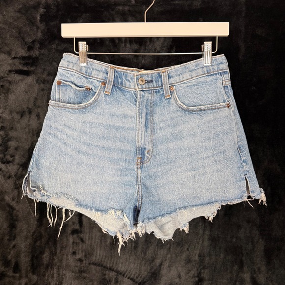 Abercrombie & Fitch Pants - Abercrombie & Fitch Curve Love High Rise Mom Shorts Light Wash Blue Size 29